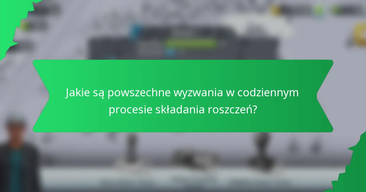 Jakie są powszechne wyzwania w codziennym procesie składania roszczeń?