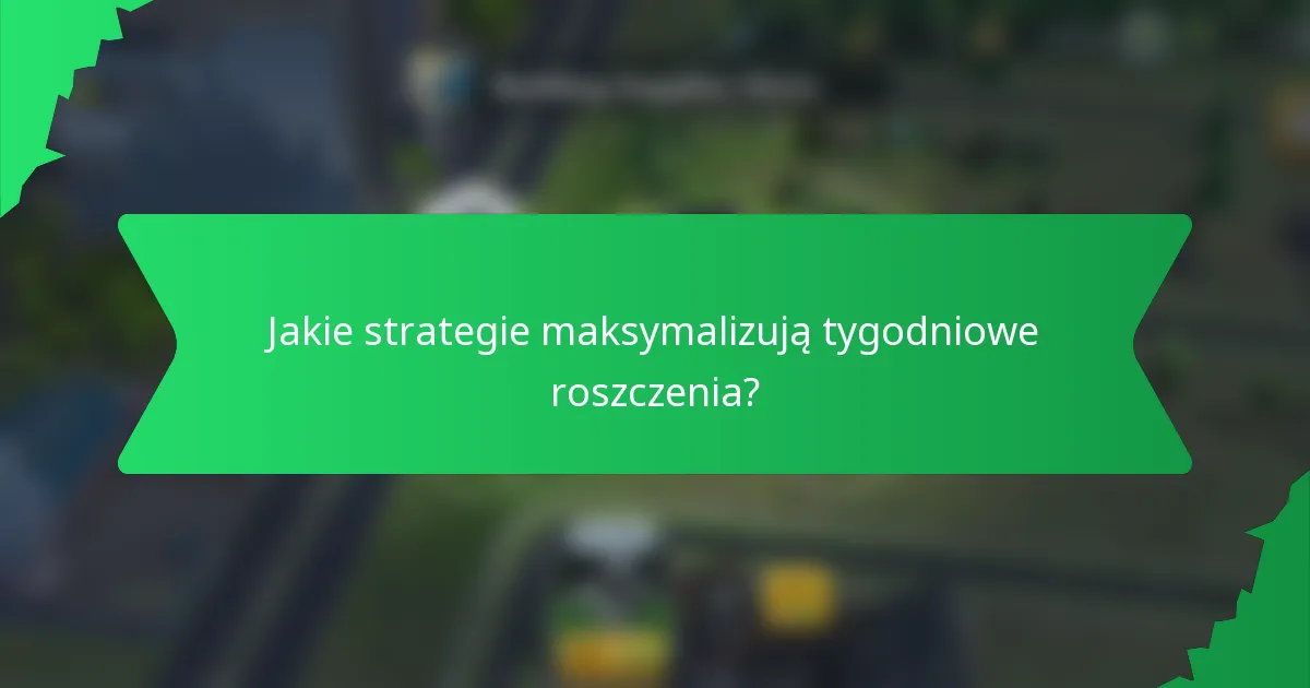 Jakie strategie maksymalizują tygodniowe roszczenia?