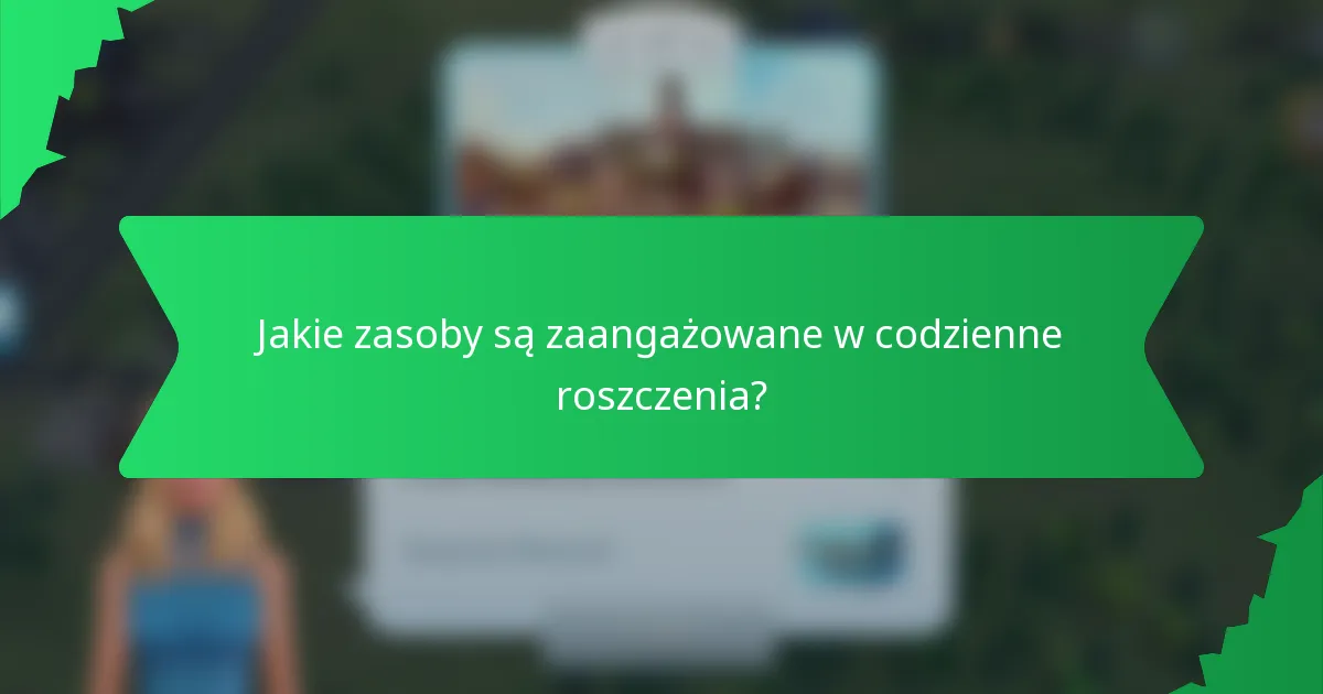 Jakie zasoby są zaangażowane w codzienne roszczenia?
