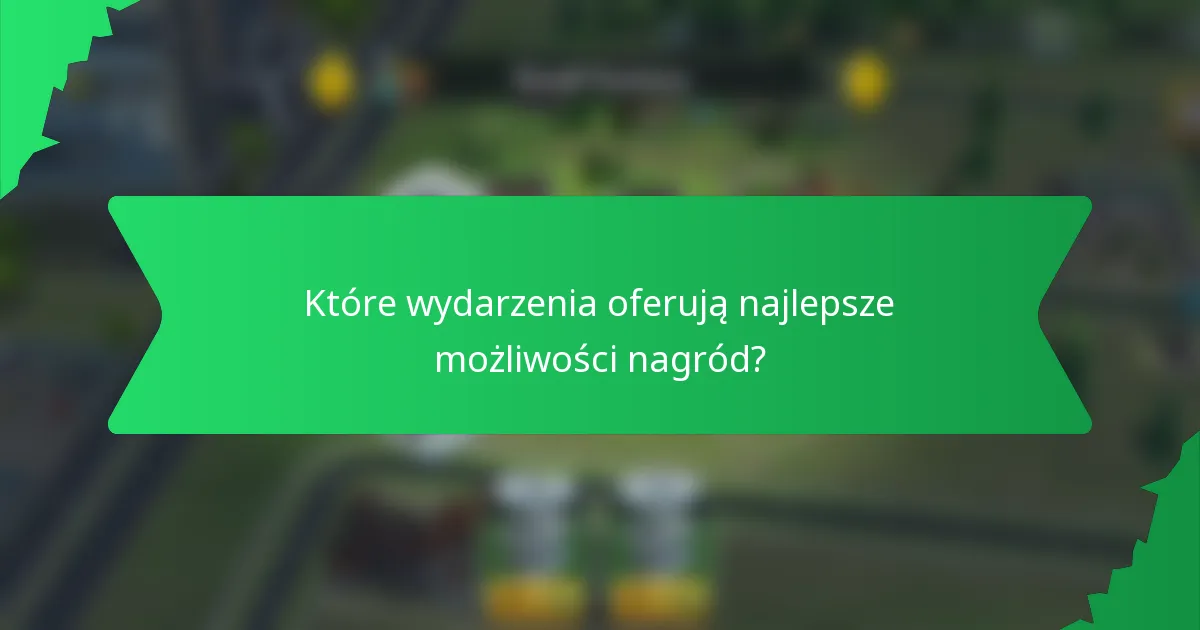 Które wydarzenia oferują najlepsze możliwości nagród?